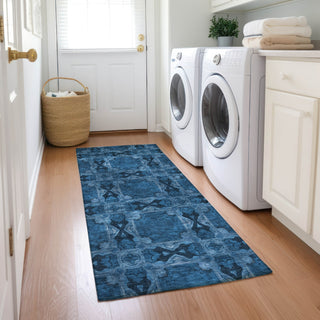 Piper Looms Chantille Panel ACN564 Navy Area Rug