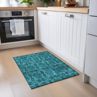 Piper Looms Chantille Panel ACN564 Teal Area Rug