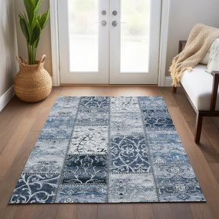 Piper Looms Chantille Panel ACN566 Denim Area Rug