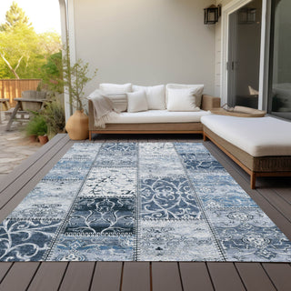 Piper Looms Chantille Panel ACN566 Denim Area Rug