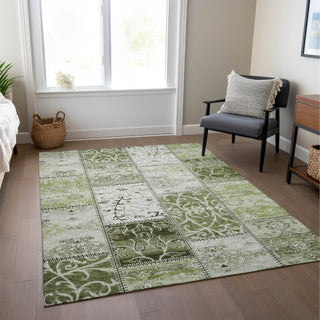 Piper Looms Chantille Panel ACN566 Green Area Rug