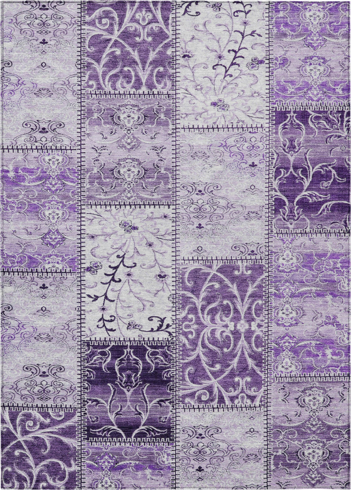 Piper Looms Chantille Panel ACN566 Purple Area Rug