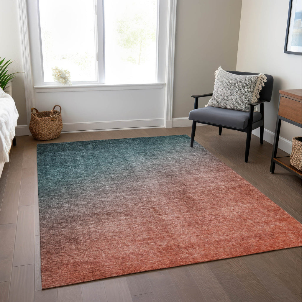 Piper Looms Chantille Ombre ACN569 Teal Area Rug Featured