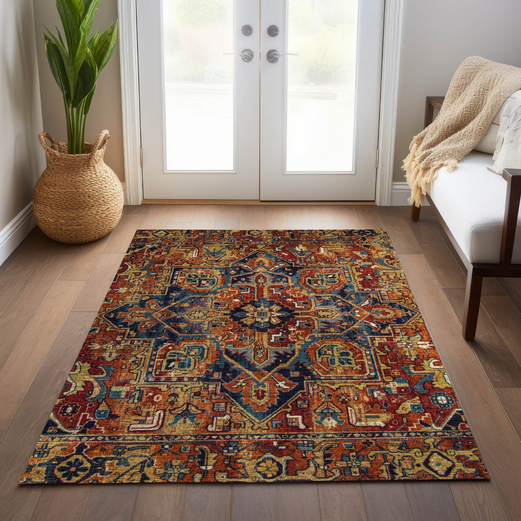Piper Looms Chantille Traditional ACN570 Paprika Area Rug - Featured