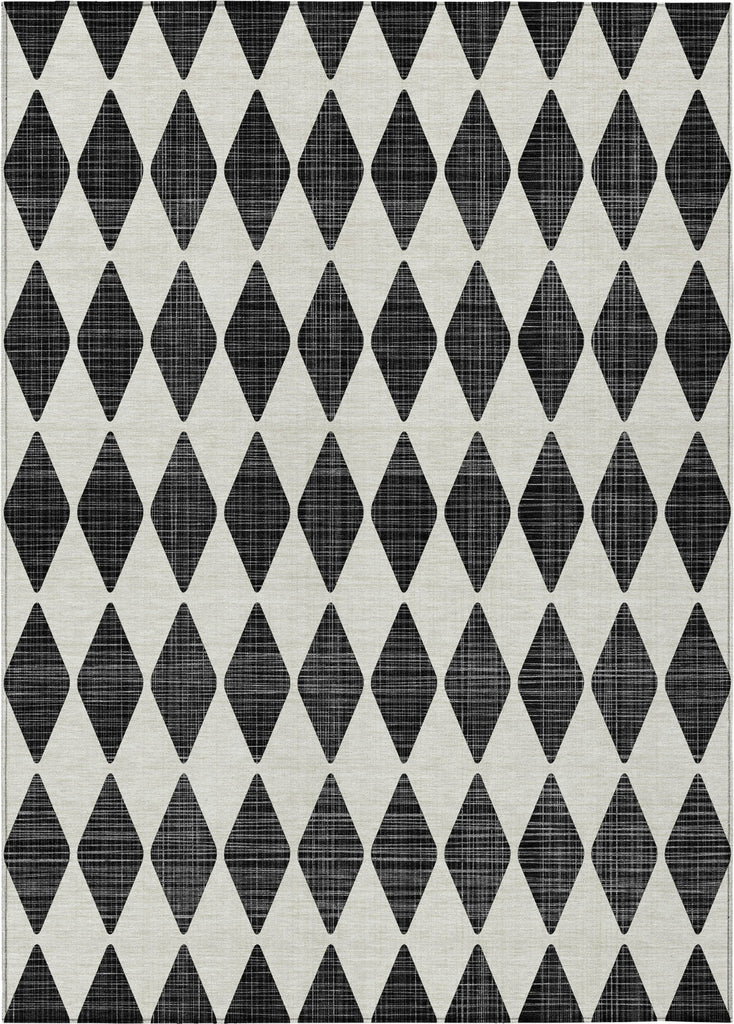 Piper Looms Chantille Diamonds ACN578 Black Area Rug