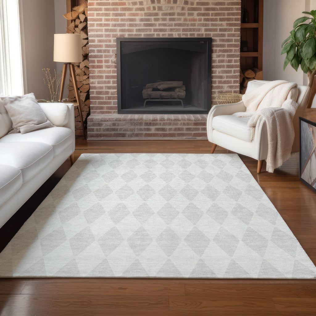 Piper Looms Chantille Diamonds ACN578 Ivory Area Rug Lifestyle Image Feature