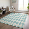 Piper Looms Chantille Diamonds ACN578 Teal Area Rug Lifestyle Image Feature