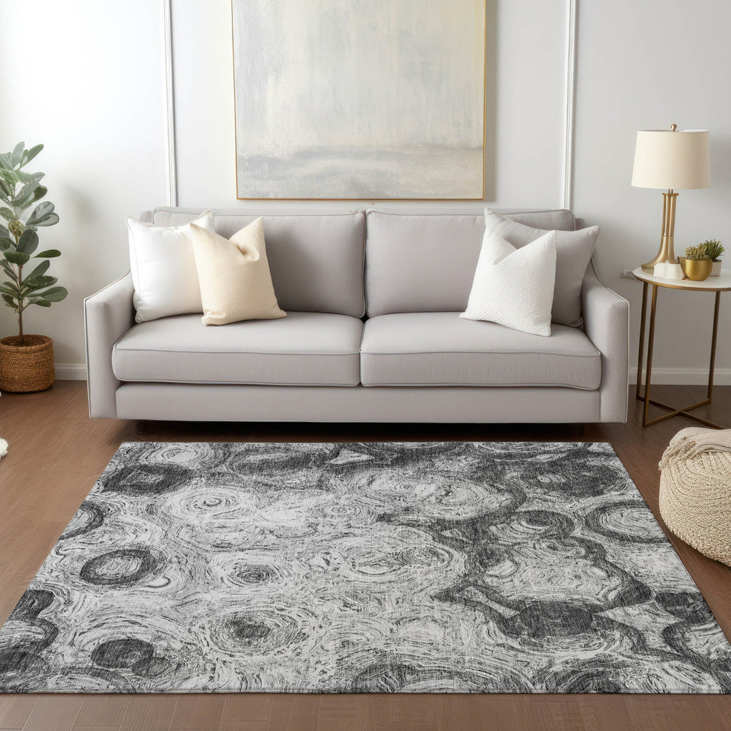 Piper Looms Chantille Circles ACN579 Gray Area Rug Lifestyle Image Feature