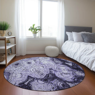 Piper Looms Chantille Circles ACN579 Purple Area Rug