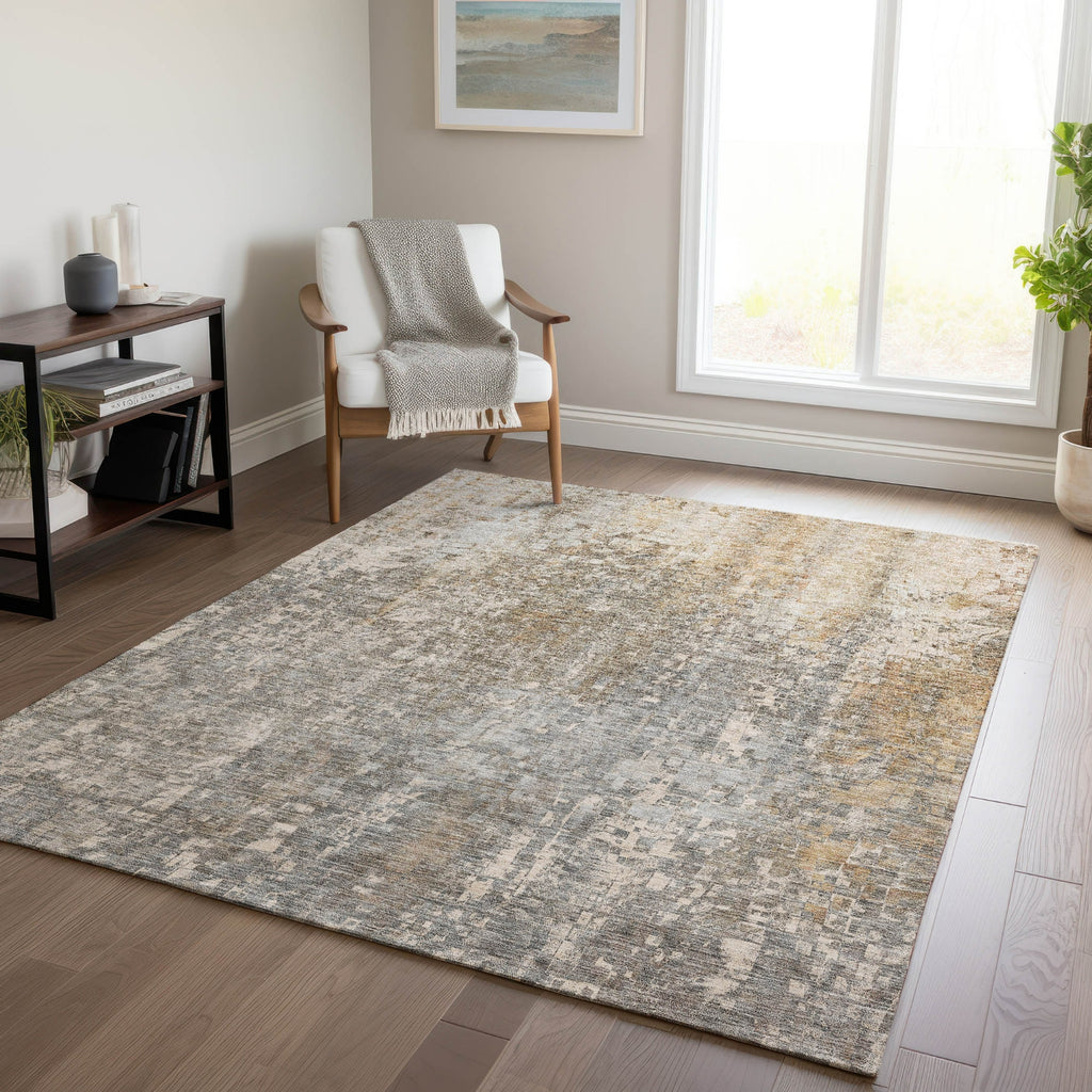 Piper Looms Chantille Squares ACN581 Beige Area Rug Lifestyle Image Feature