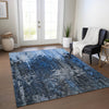 Piper Looms Chantille Squares ACN581 Blue Area Rug Lifestyle Image Feature