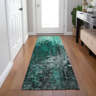 Piper Looms Chantille Squares ACN581 Teal Area Rug