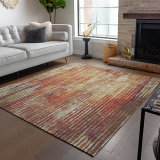 Piper Looms Chantille Stripes ACN582 Paprika Area Rug