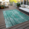 Piper Looms Chantille Stripes ACN582 Teal Area Rug