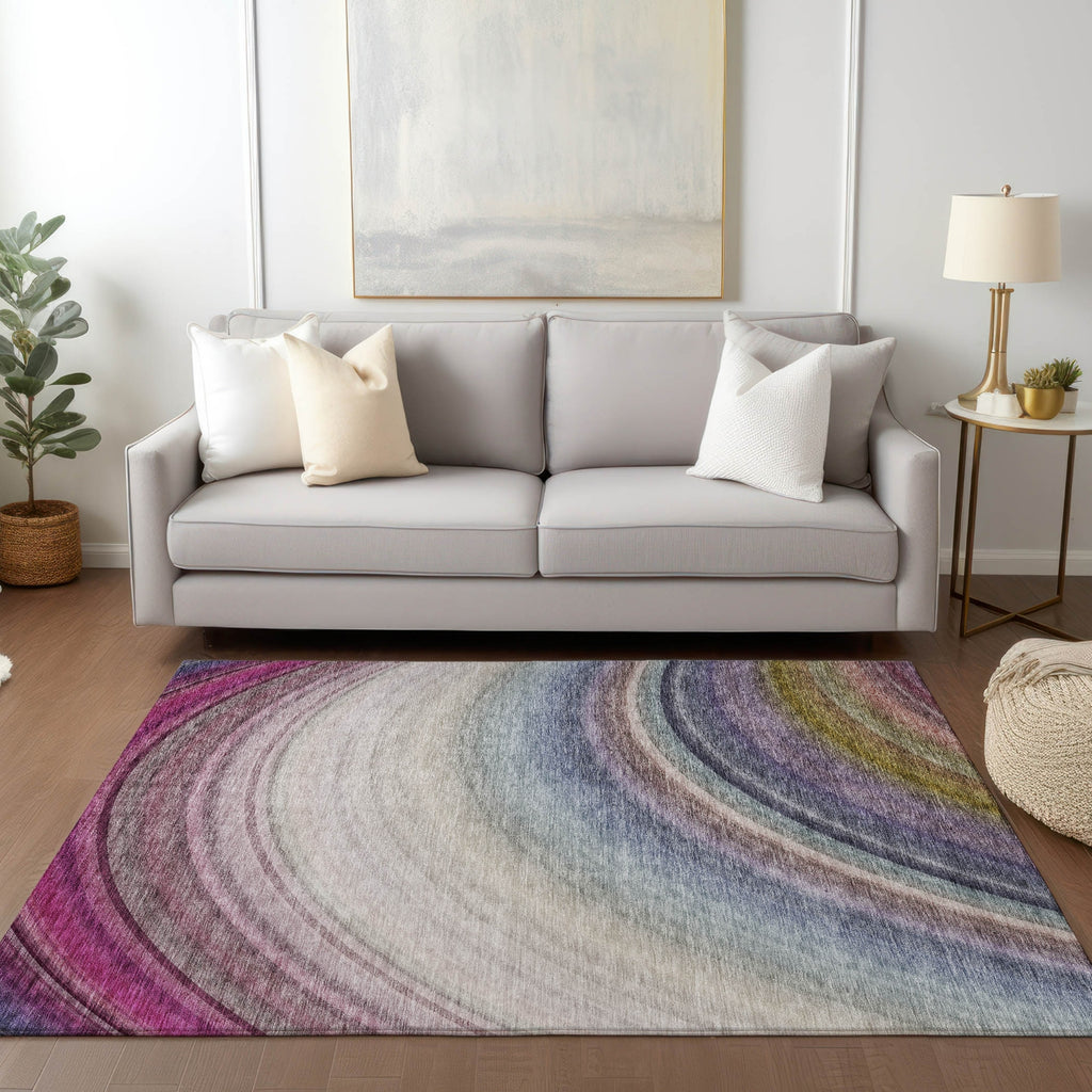 Piper Looms Chantille Waves ACN584 Beige Area Rug Lifestyle Image Feature