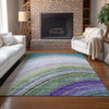 Piper Looms Chantille Waves ACN584 Teal Area Rug Lifestyle Image Feature