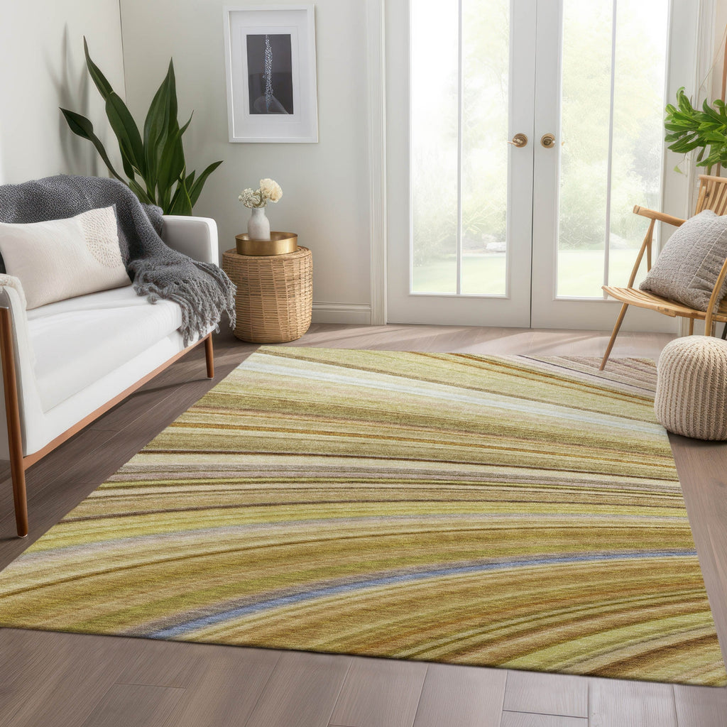 Piper Looms Chantille Waves ACN585 Beige Area Rug Lifestyle Image Feature