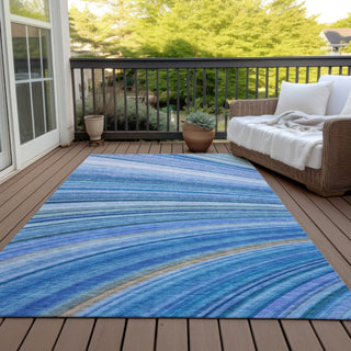 Piper Looms Chantille Waves ACN585 Blue Area Rug