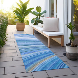 Piper Looms Chantille Waves ACN585 Blue Area Rug