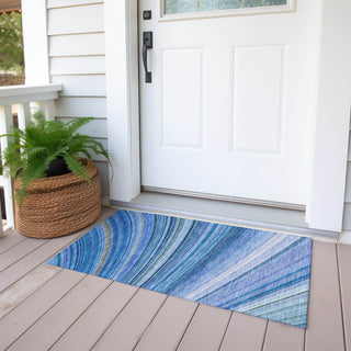 Piper Looms Chantille Waves ACN585 Blue Area Rug