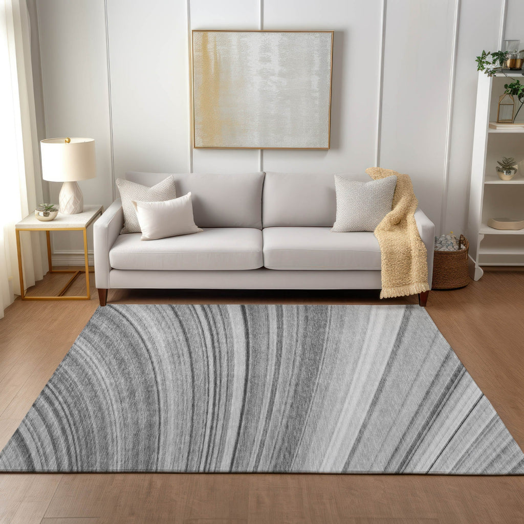 Piper Looms Chantille Waves ACN585 Gray Area Rug Lifestyle Image Feature