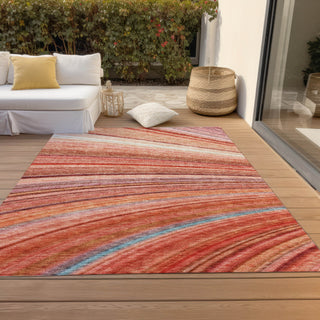 Piper Looms Chantille Stripes ACN585 Terracotta Area Rug