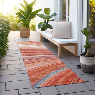 Piper Looms Chantille Stripes ACN585 Terracotta Area Rug