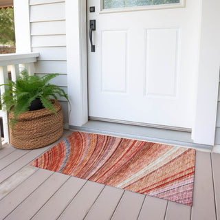 Piper Looms Chantille Stripes ACN585 Terracotta Area Rug