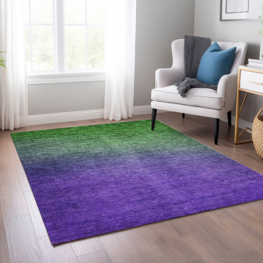 Piper Looms Chantille Ombre ACN587 Green Area Rug Lifestyle Image Feature