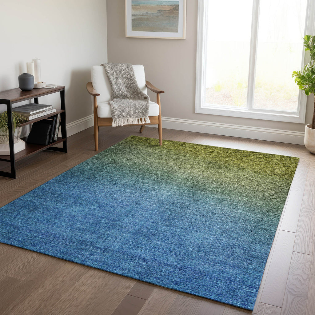Piper Looms Chantille Ombre ACN587 Olive Area Rug Lifestyle Image Feature