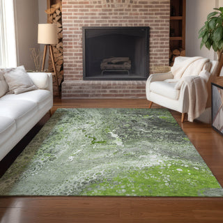 Piper Looms Chantille Abstract ACN588 Aloe Area Rug Lifestyle Image Feature