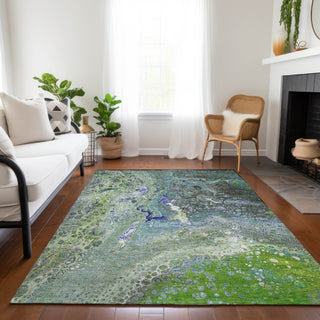 Piper Looms Chantille Abstract ACN588 Green Area Rug