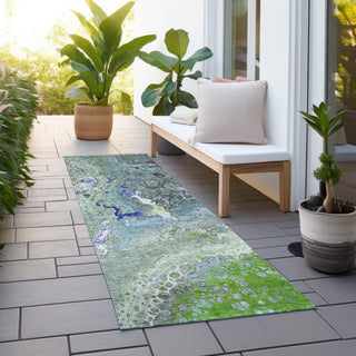 Piper Looms Chantille Abstract ACN588 Green Area Rug