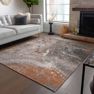 Piper Looms Chantille Abstract ACN588 Terracotta Area Rug