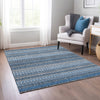 Piper Looms Chantille Stripes ACN589 Blue Area Rug Lifestyle Image Feature