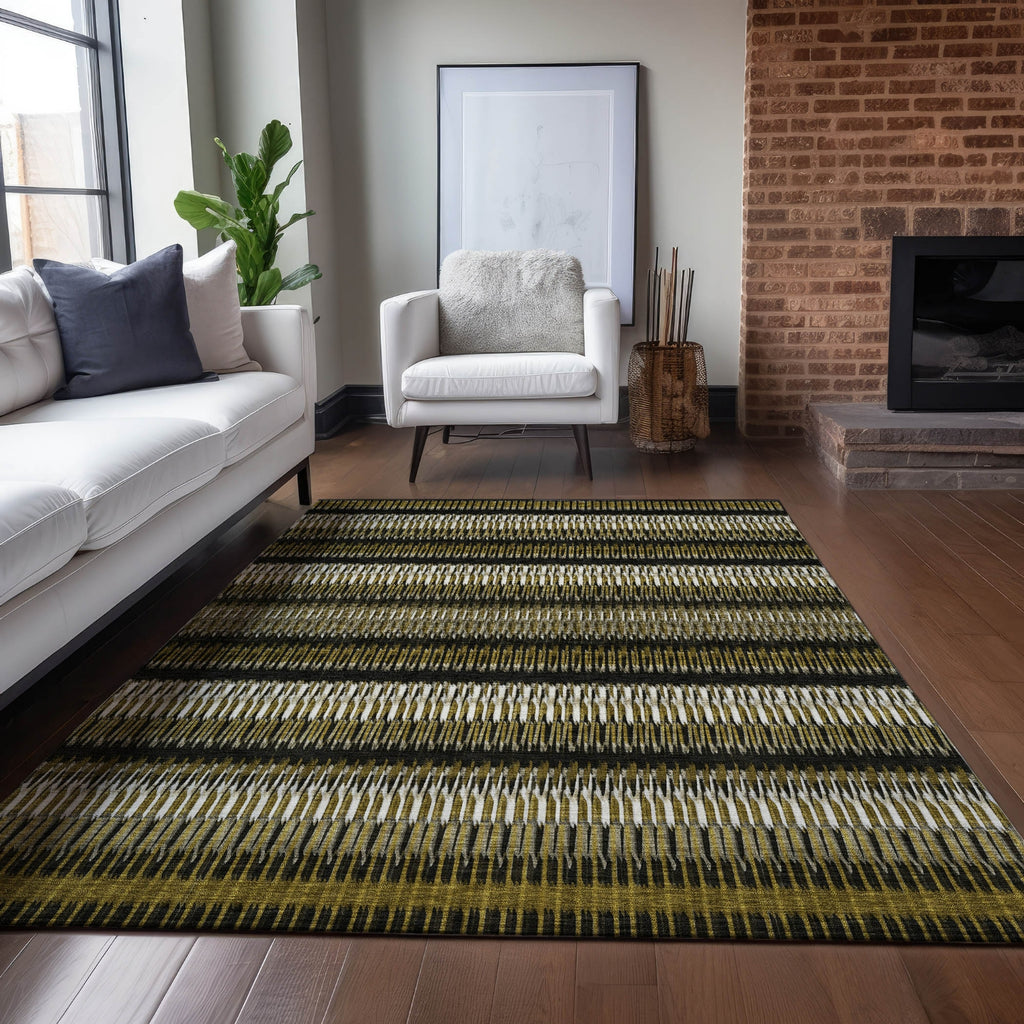 Piper Looms Chantille Stripes ACN589 Brown Area Rug Lifestyle Image Feature