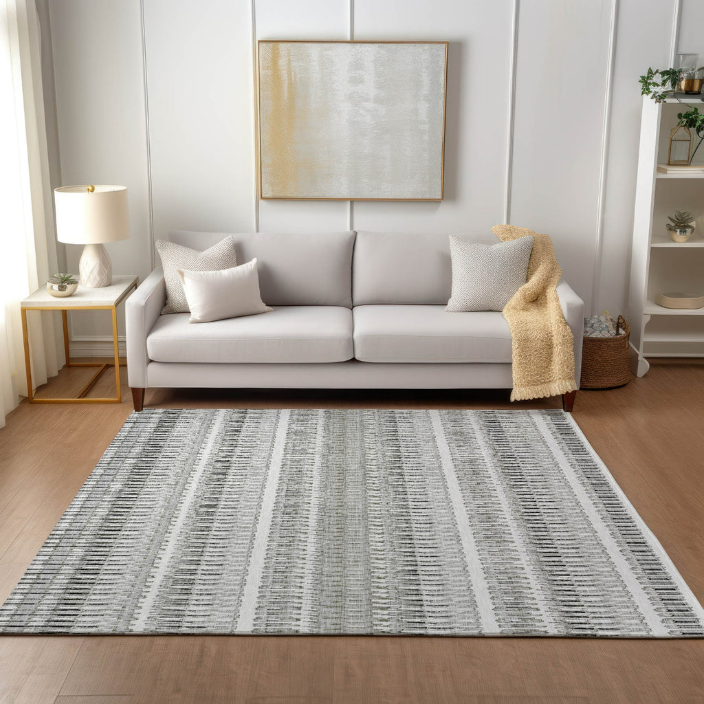 Piper Looms Chantille Stripes ACN589 Ivory Area Rug Lifestyle Image Feature