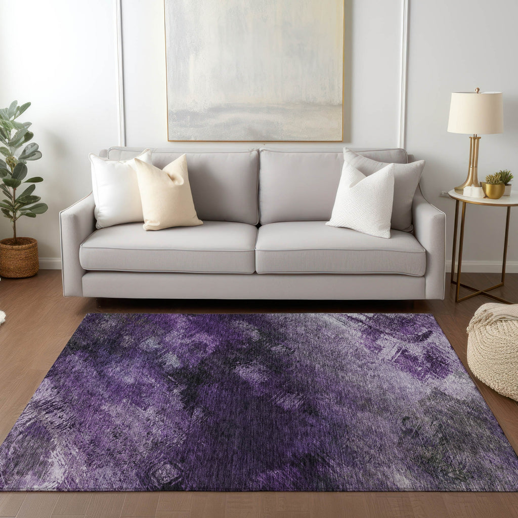 Piper Looms Chantille Modern ACN590 Purple Area Rug Lifestyle Image Feature