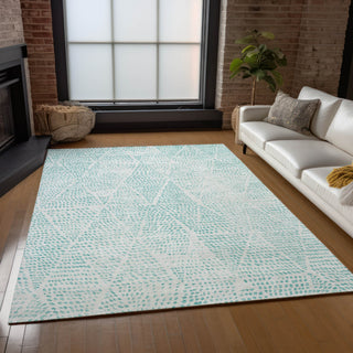 Piper Looms Chantille Diamond ACN591 Aqua Area Rug