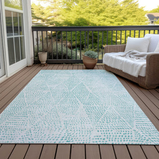 Piper Looms Chantille Diamond ACN591 Aqua Area Rug