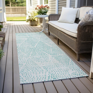 Piper Looms Chantille Diamond ACN591 Aqua Area Rug