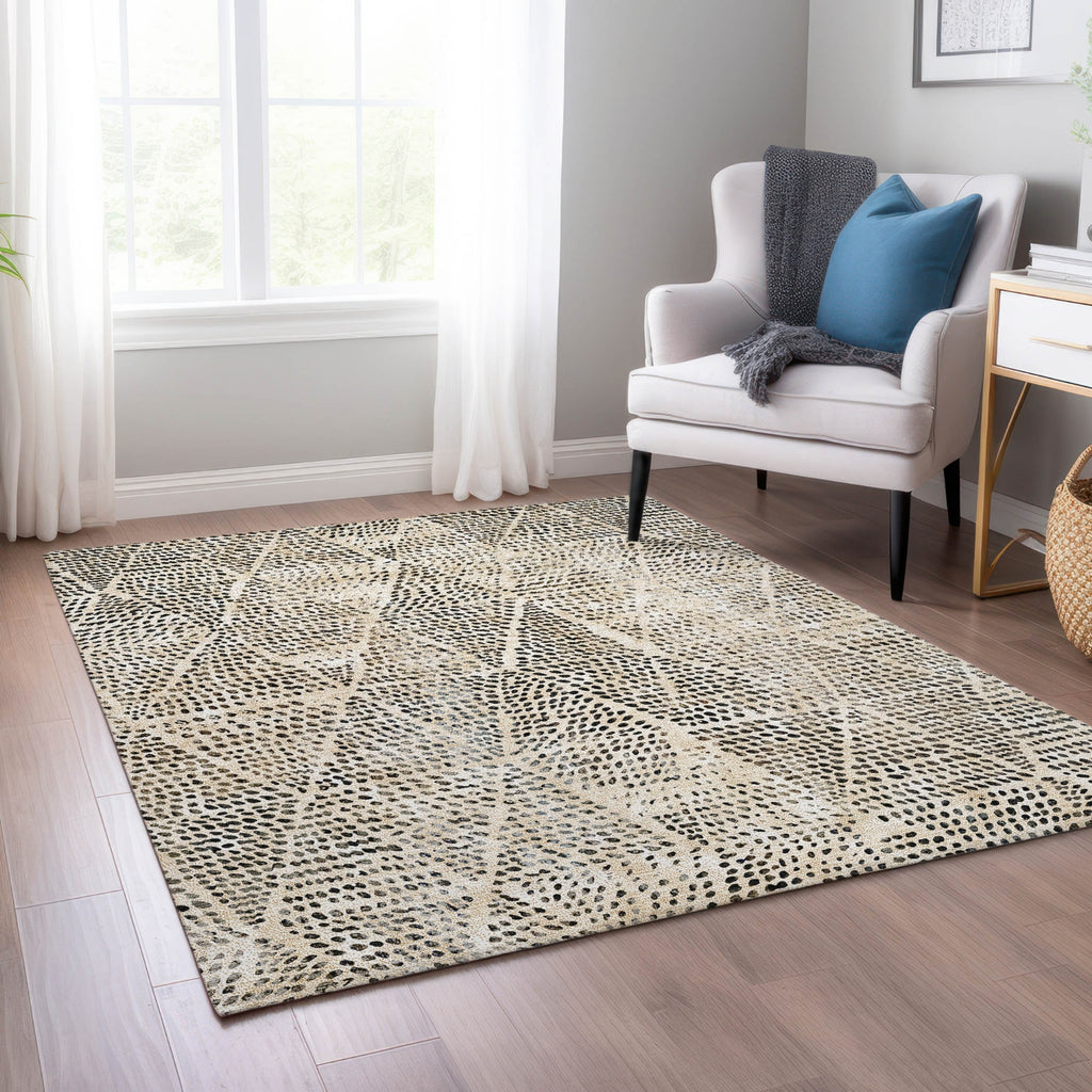 Piper Looms Chantille Diamond ACN591 Beige Area Rug Lifestyle Image Feature