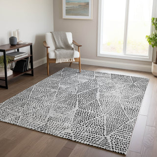 Piper Looms Chantille Diamond ACN591 Pewter Area Rug Lifestyle Image Feature