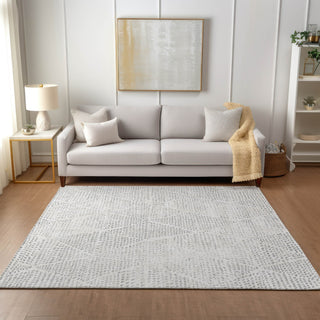 Piper Looms Chantille Diamond ACN591 Silver Area Rug Lifestyle Image Feature