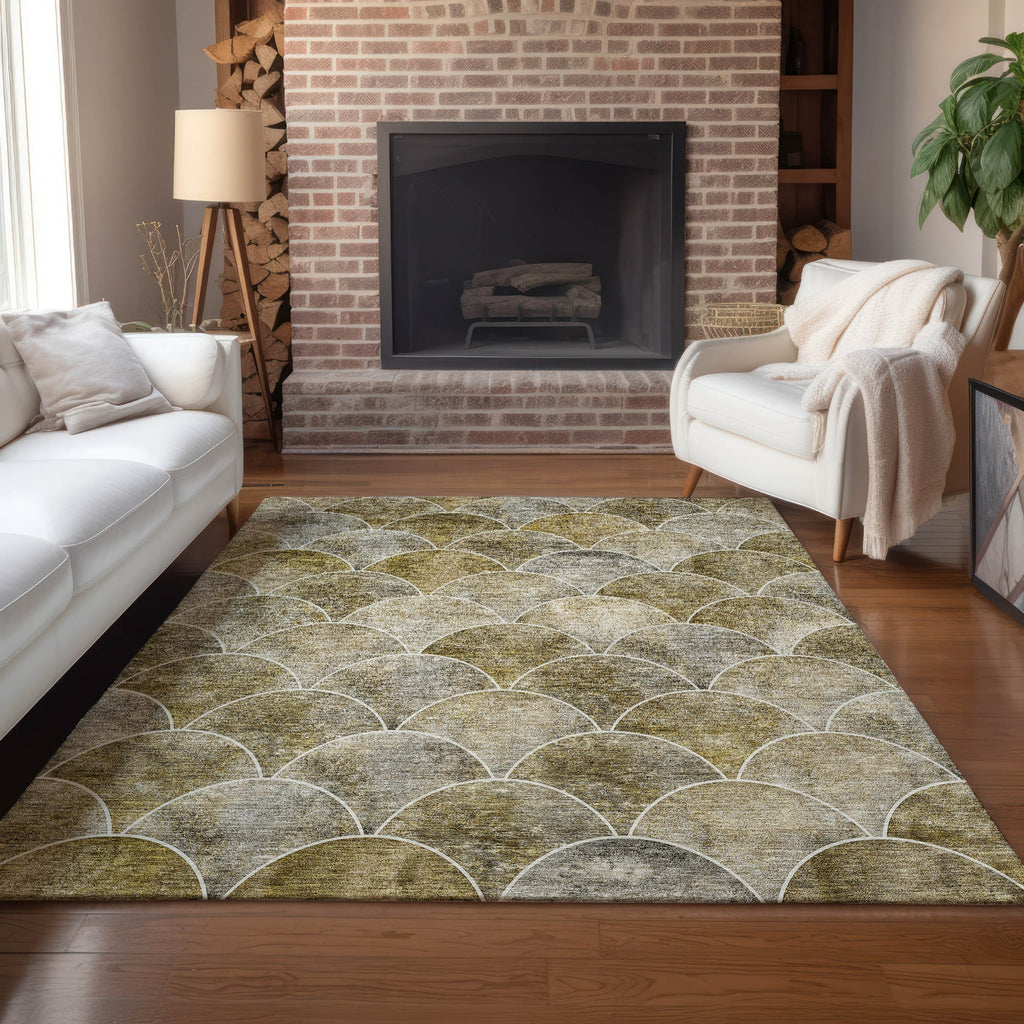 Piper Looms Chantille Modern ACN594 Taupe Area Rug Lifestyle Image Feature