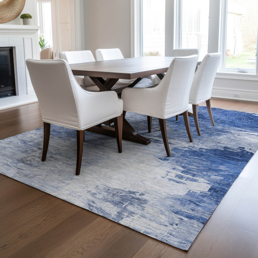 Piper Looms Chantille Modern ACN595 Blue Area Rug Lifestyle Image Feature