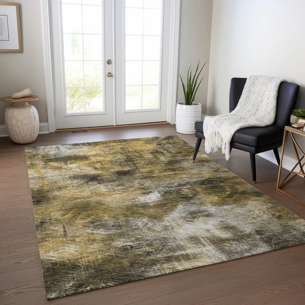 Piper Looms Chantille Modern ACN596 Mocha Area Rug Lifestyle Image Feature