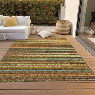 Piper Looms Chantille Stripes ACN598 Coral Area Rug