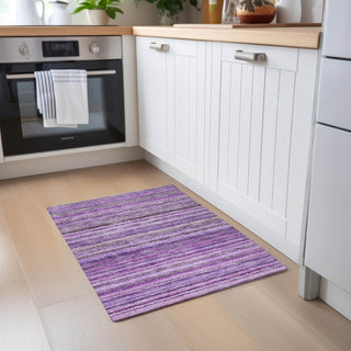 Piper Looms Chantille Stripes ACN598 Purple Area Rug