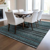 Piper Looms Chantille Stripes ACN598 Teal Area Rug Lifestyle Image Feature